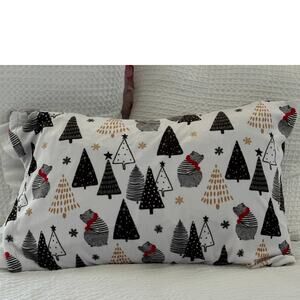 Minky Couture Christmas Minky Standard Pillowcase Tree Bears Plush Holiday 19x30